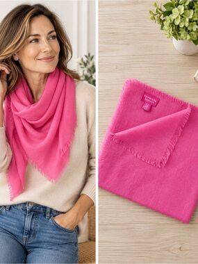 Somerville Scarves Pink Lightweight Cashmere Pashmina Scarf NWT